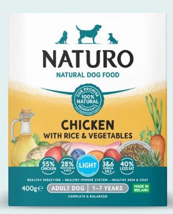 Naturo Adult Dog Light Chicken with Rice and Vegetables 400 g
