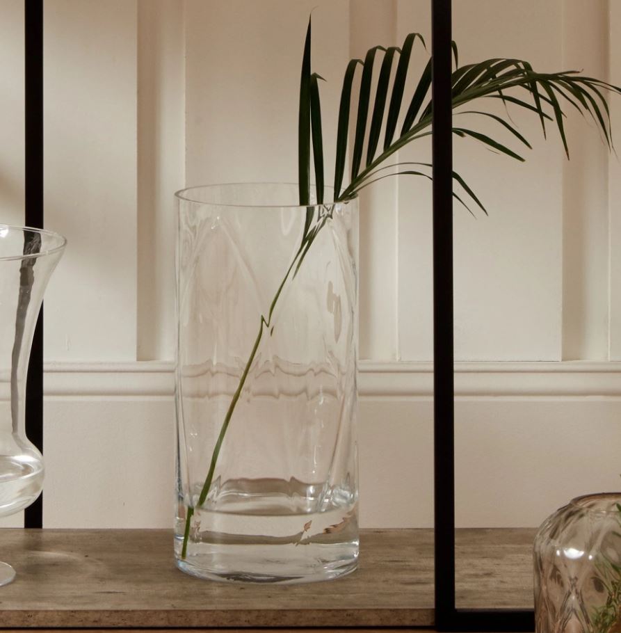 Clear Glass Optic Vase Medium