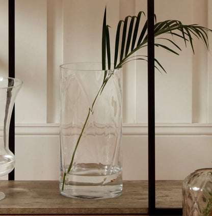 Clear Glass Optic Vase Medium