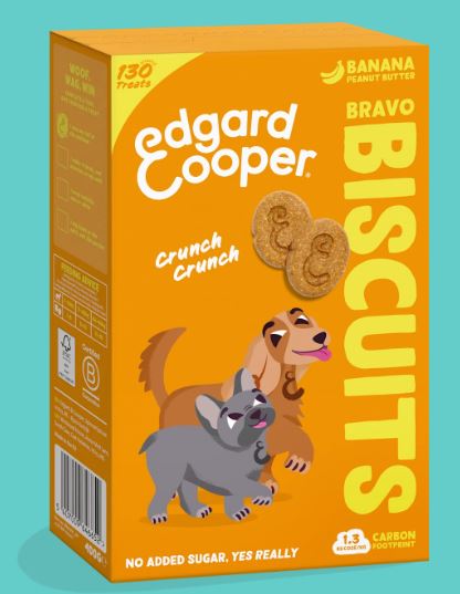 Edgard &amp; Cooper Banan and Peanut Butter Biscuits 400g