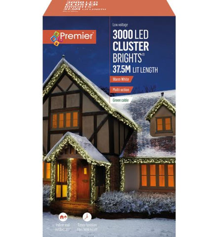 3000 LED Multi-Action Clusterbrights &amp; Timer - Warm White