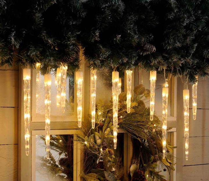 24 Colour Changing Icicle Lights Warm White to Cool White