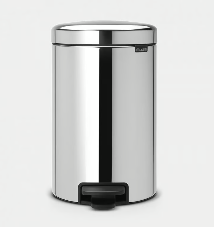 Brabantia New lcon Pedal Bin Brilliant Steel -12L