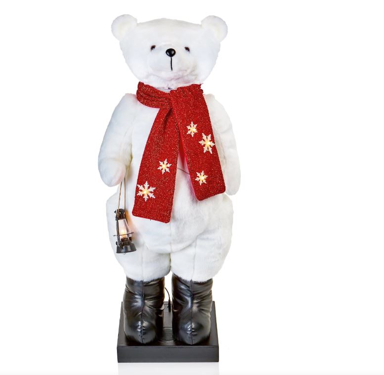 1.5m Animated Lit Musical Christmas Bear with Motion &amp; Sound Sensor
