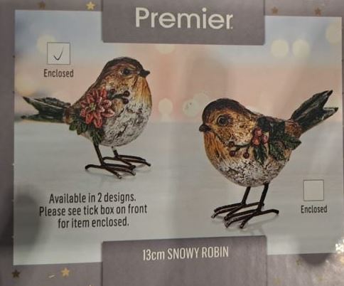 13cm Snowy Robin - 2 Assorted