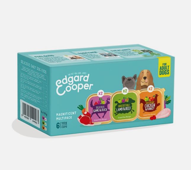 Edgard &amp; Cooper Wet Multipack Cup for Dogs 6x100g