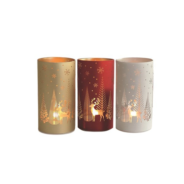 LED Glass Column 15cm 3 Assorted