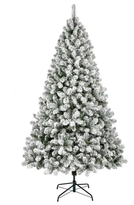 2.4m Flocked Woodcote Spruce Christmas Tree