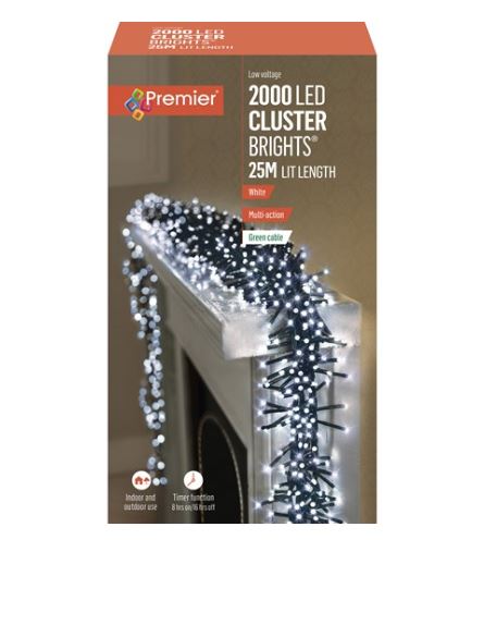 2000 Led Multiact Clusterbrights Timer White