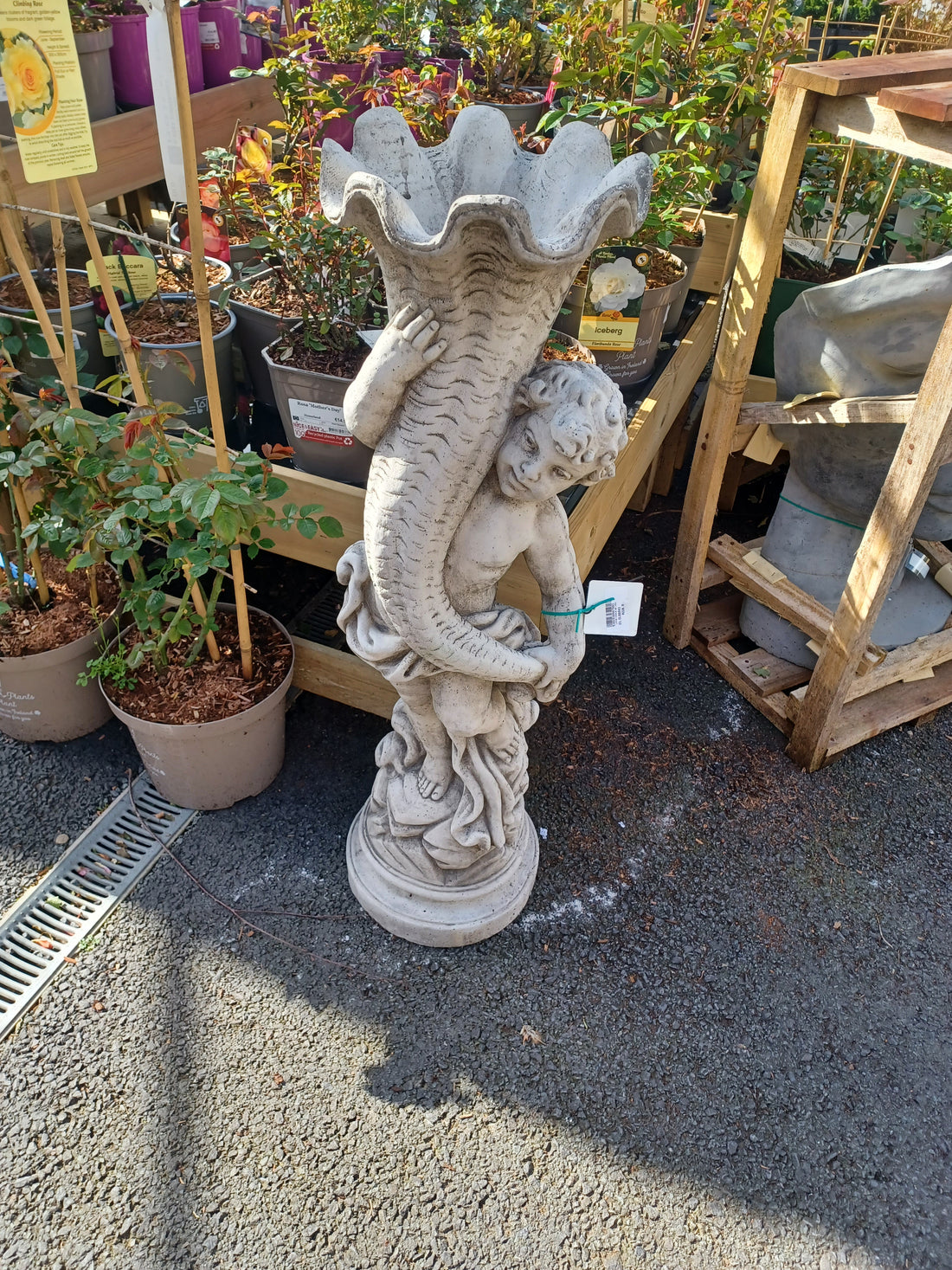 Large Cherub BB Concrete Garden Ornament - 100cm