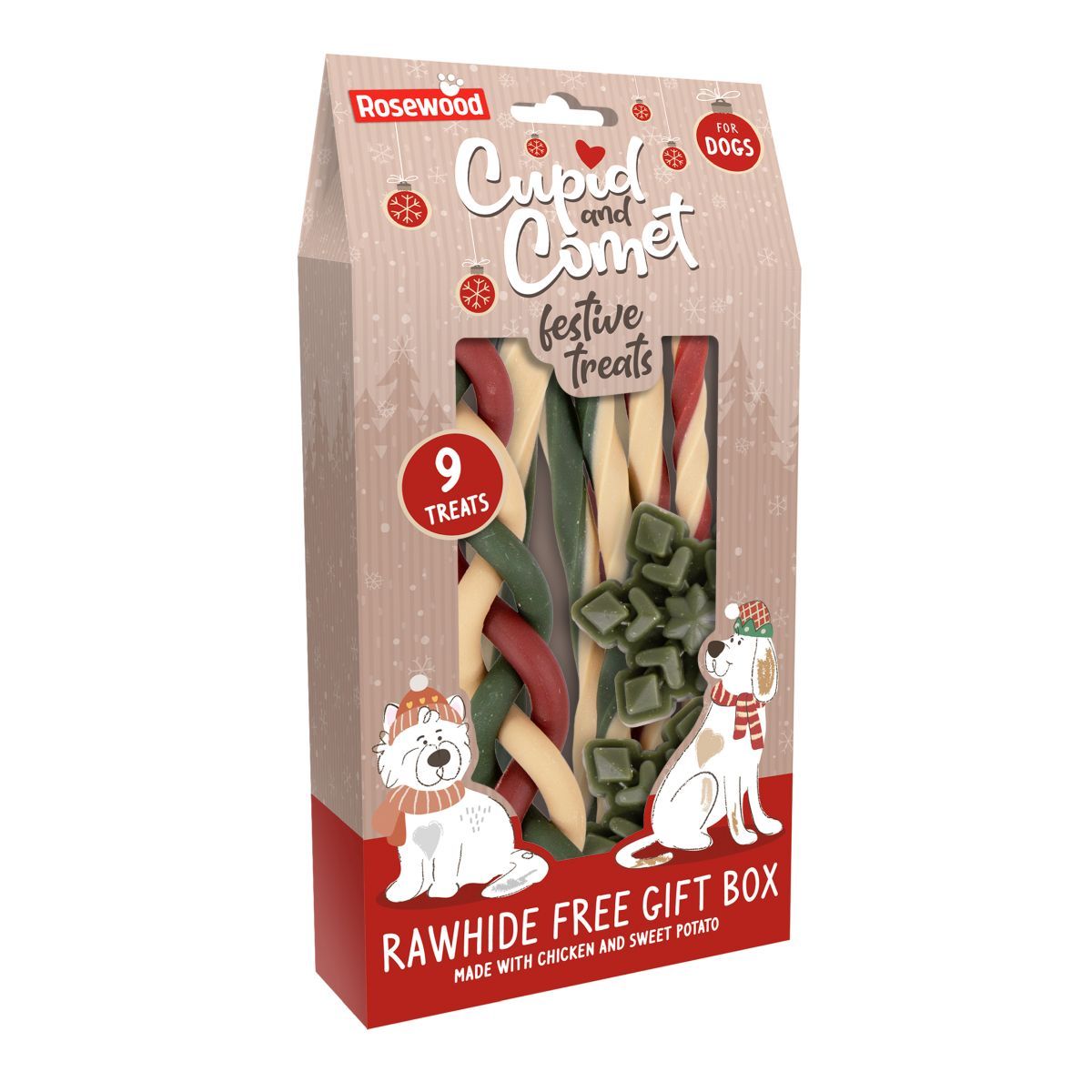 Cupid &amp; Comet Rawhide Free Gift Box - Dog Treats - 280g
