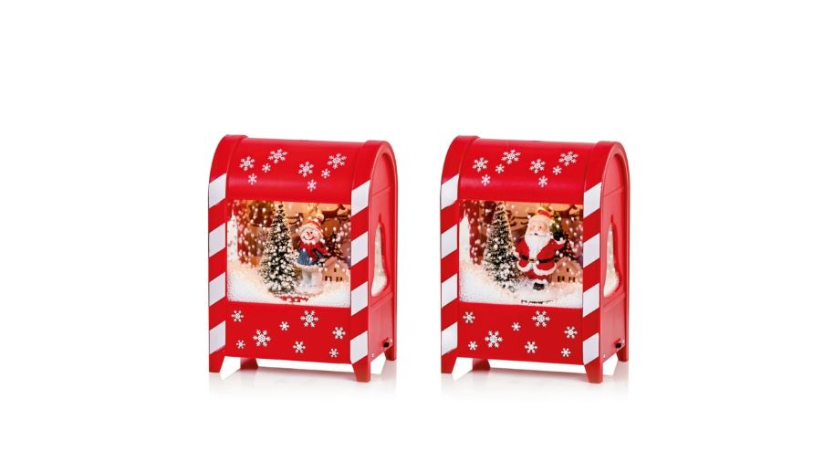 19cm Battery Operated Lit Musical Mail Box Snowblower 2 Assorted (1 Item Only)
