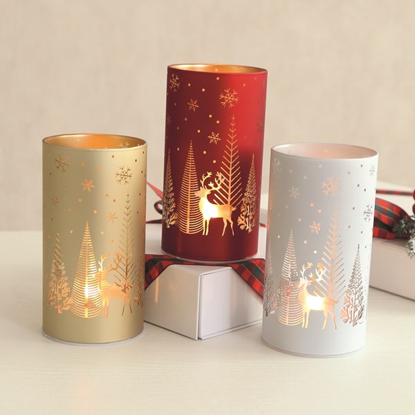 LED Glass Column 15cm 3 Assorted