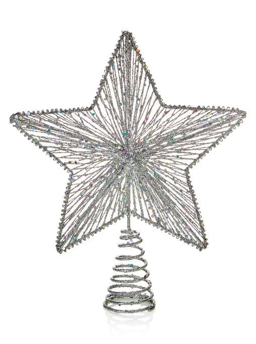 30cm Silver Glitter Star Tree