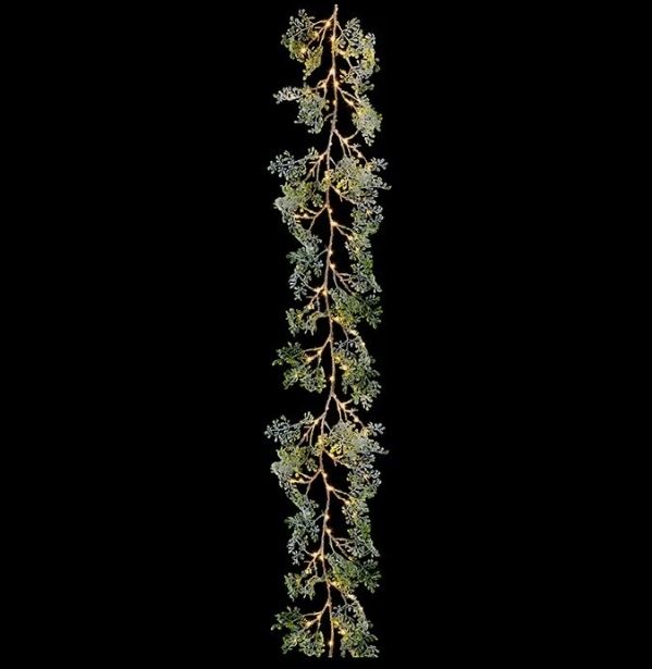 1.8m Evergreen Foliage Garland Pre-Lit with 120 Microbright Warm White LEDs