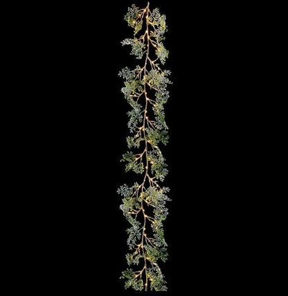 1.8m Evergreen Foliage Garland Pre-Lit with 120 Microbright Warm White LEDs