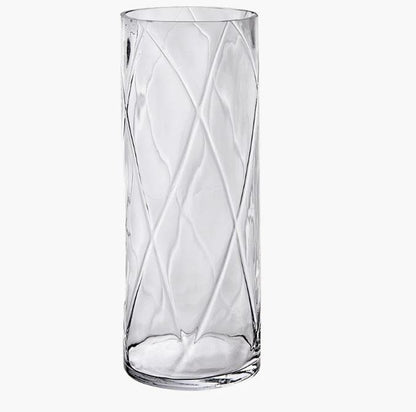 Clear Glass Optic Vase Large