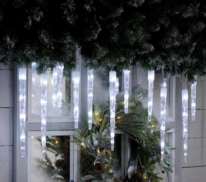 24 Colour Changing Icicle Lights Warm White to Cool White