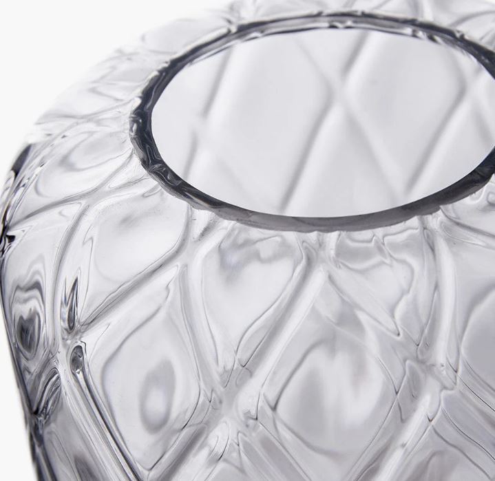Clear Glass Diamond Optic Vase Small