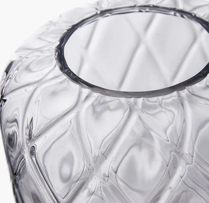 Clear Glass Diamond Optic Vase Small