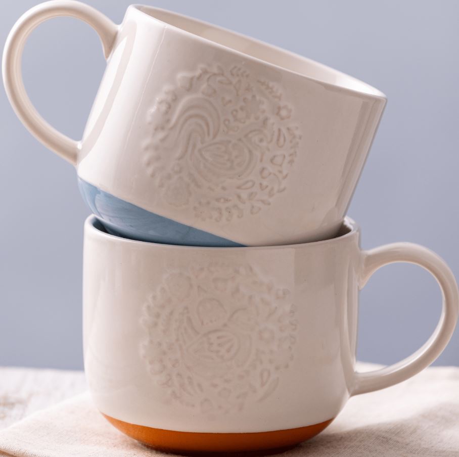 Mason Cash Folk Farmyard Cockerel Blue Mug