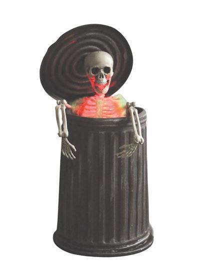LED Animated Bin &amp; Skeleton 30cm