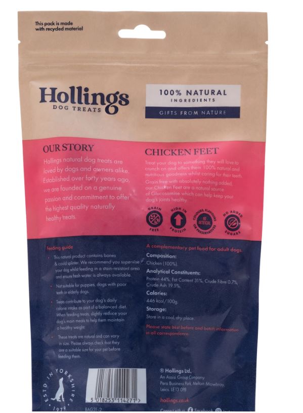 Hollings Chicken Feet 100g