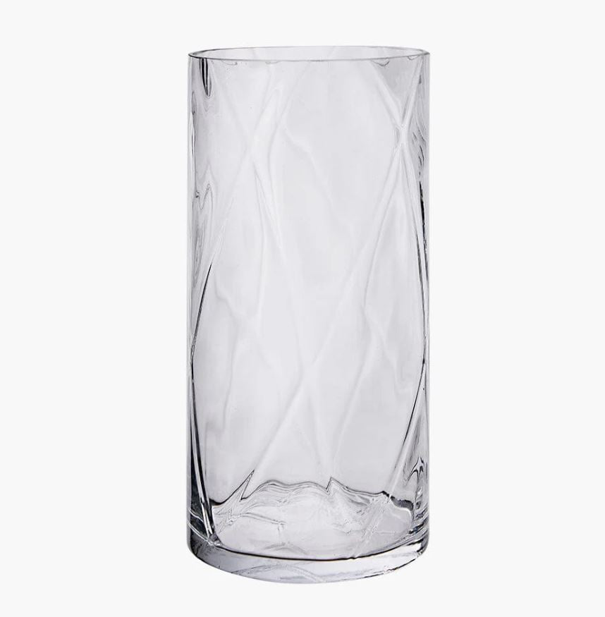 Clear Glass Optic Vase Medium