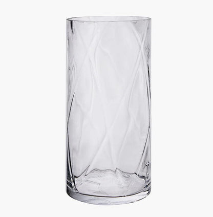 Clear Glass Optic Vase Medium