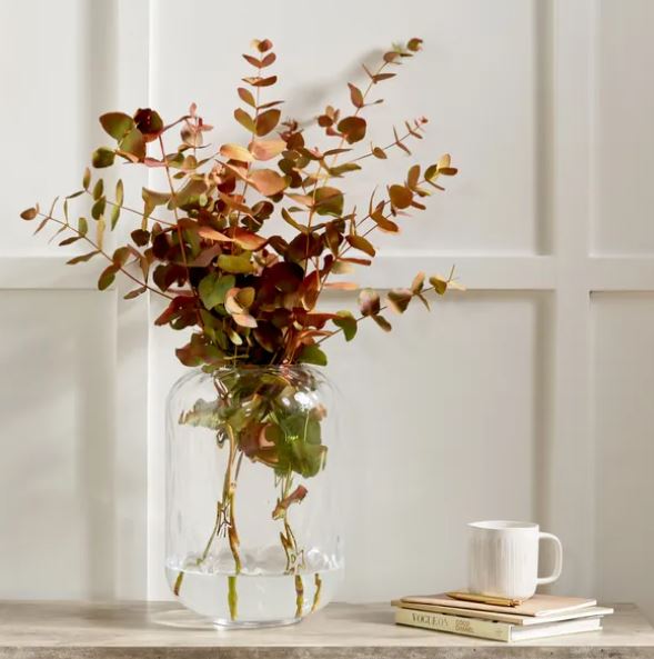 Clear Glass Diamond Optic Vase Large