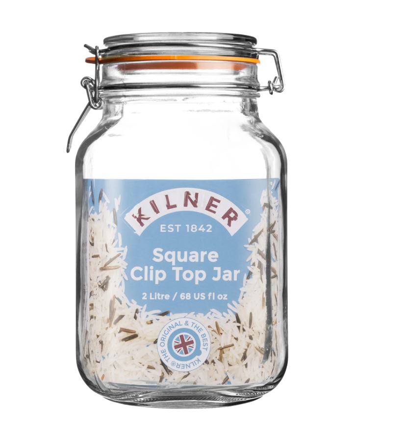 Kilner Clip Top Square Jar 2 Litre