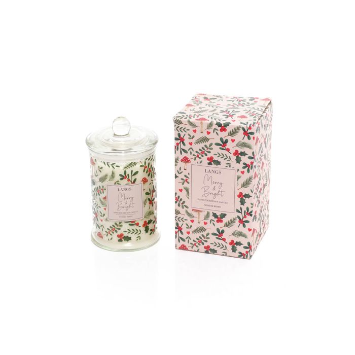 Holly and Berries 280G Glass Jar Candle