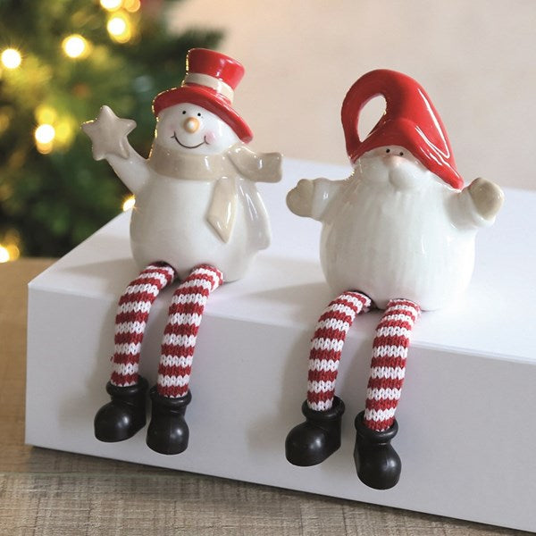 Shelf Santa &amp; Snowman 10cm 2 Assorted