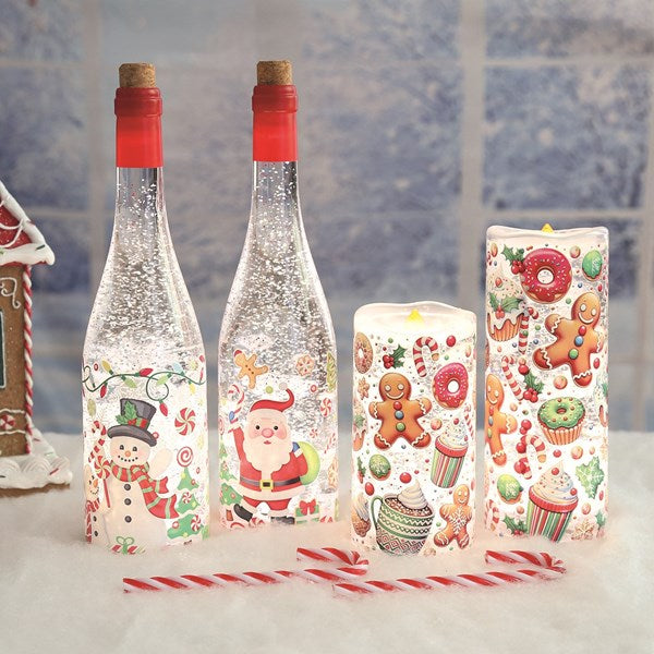 LED Gingerbread Candle Spinner 15cm