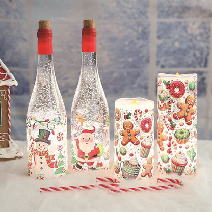 LED Gingerbread Candle Spinner 15cm