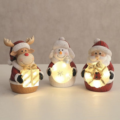 LED Santa &amp; Wreath 15cm