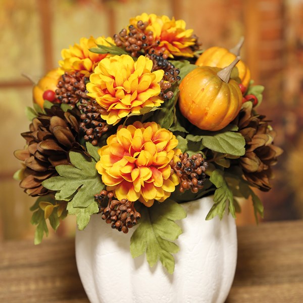 Autumn Floral Ceramic Vase 28cm