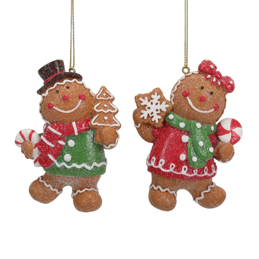 Gingerbread Hanging Decoration 10cm - 2 Assorted