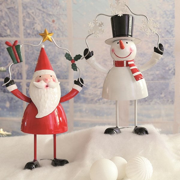 Metal Christmas Figurines 34cm 2 Assorted