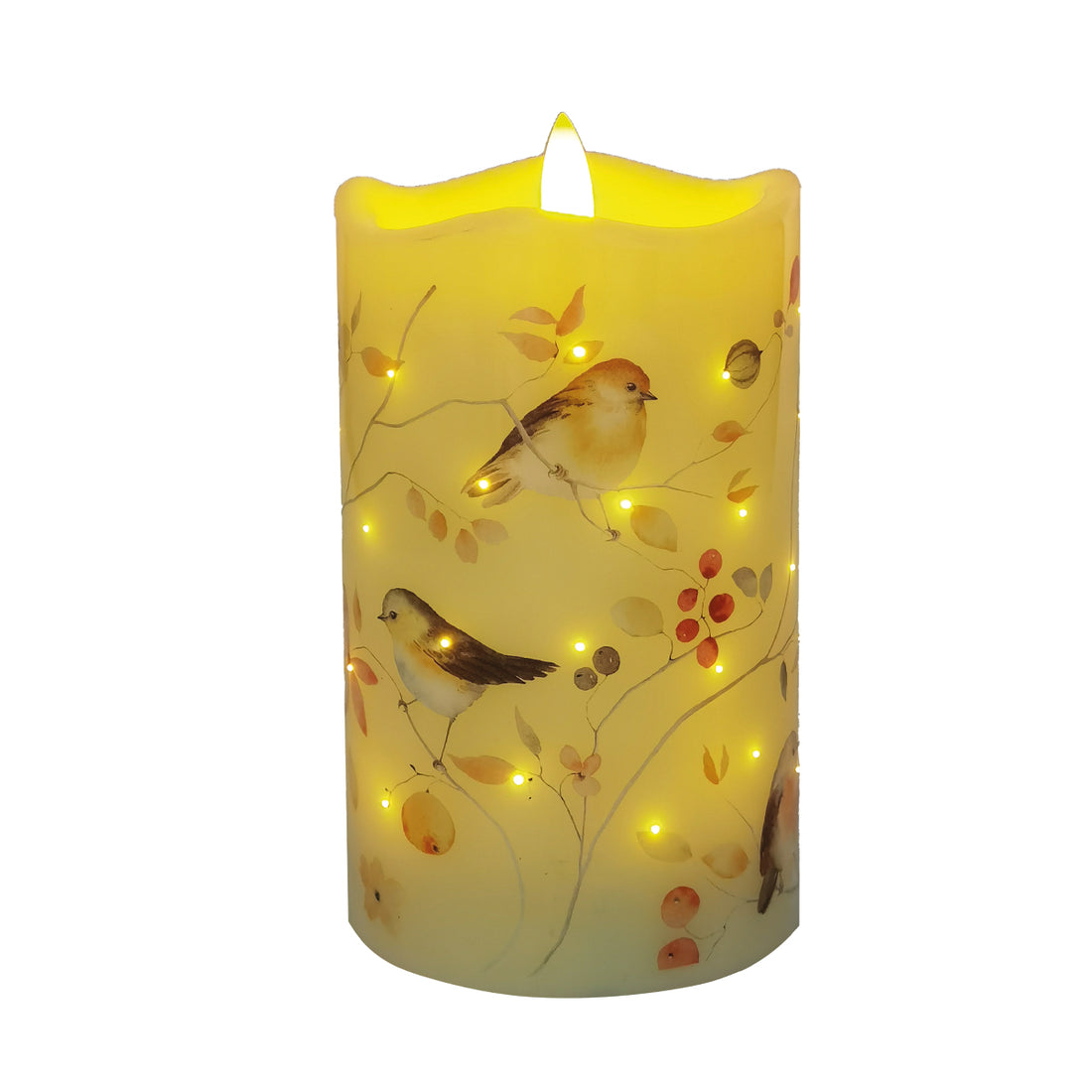 LED Robin Candle 7.5cm x 12.5cm