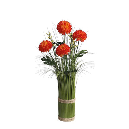 Orange Chrysanthemum Grass Floral Bundle 45cm