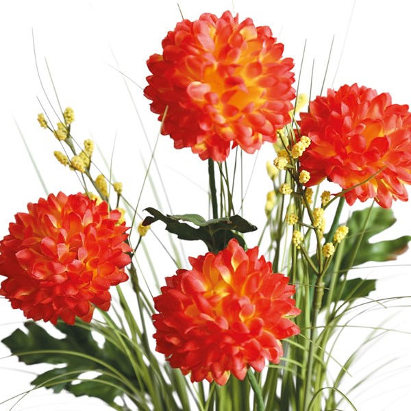 Orange Chrysanthemum Grass Floral Bundle 45cm