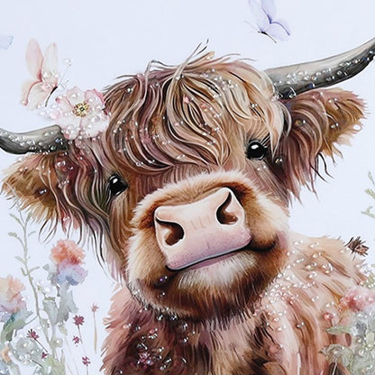 Highland Cow Crystal Picture 50cm