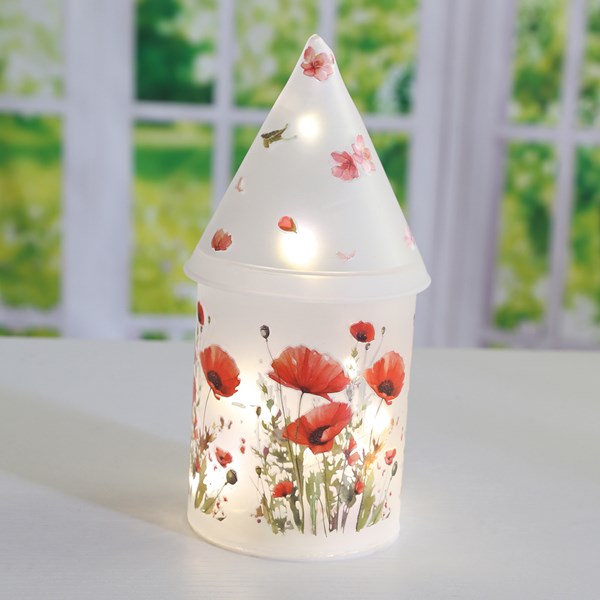 LED Floral House 21cm 4 Assorted