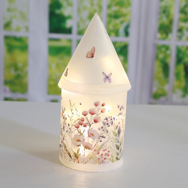 LED Floral House 21cm 4 Assorted