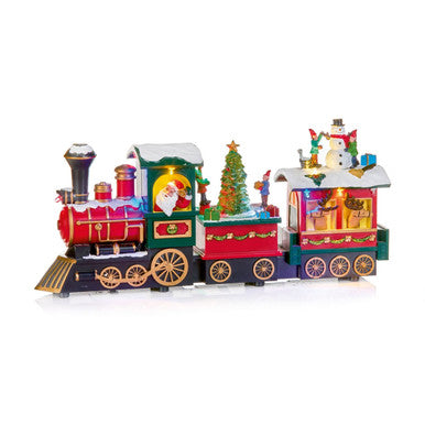 Lit Animated Christmas Train - 38cm