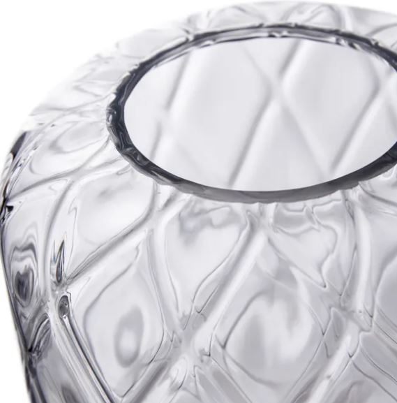 Clear Glass Diamond Optic Vase Large