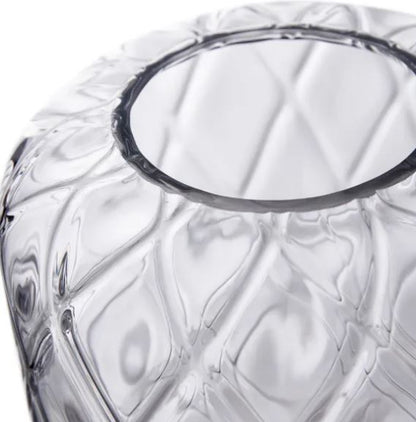 Clear Glass Diamond Optic Vase Large