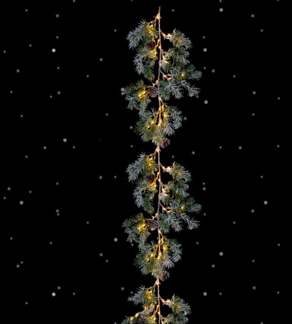 1.8m Pine Needle Foliage Garland Pre-Lit with 120 Warm White MicroBright LEDs