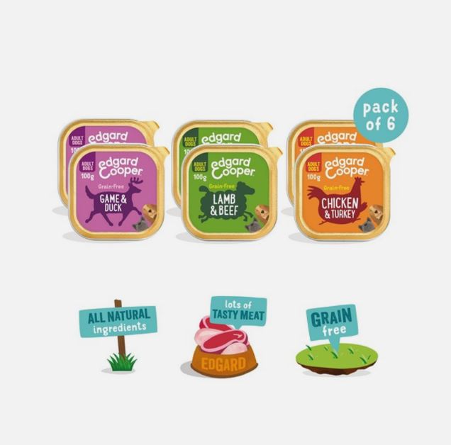 Edgard &amp; Cooper Wet Multipack Cup for Dogs 6x100g